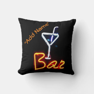 Neon Bar Sign Decorative Throw Kissen für Mancave