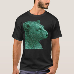 Neon-Bären-Linienkunst Moderne Tierillustration T-Shirt