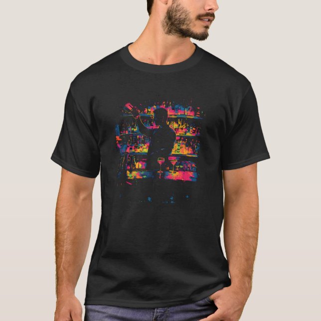 Neon Barkeeper Liquid Vibes T-Shirt (Vorderseite)