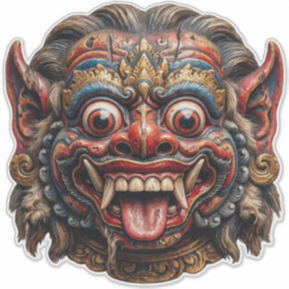 Neon-Barong-Schutzaufkleber - Balinesischer Schutz Aufkleber