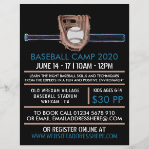 Neon Baseball Bat & Gear, Baseball Advert Flyer