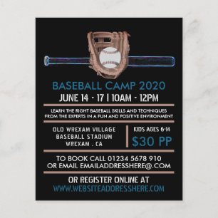 Neon Baseball Bat & Gear, Baseball Advert Flyer