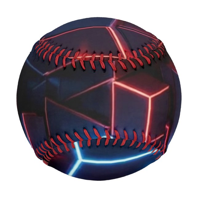 Neon Baseball - Mitternachtsnavy Dunkelrot 3D-Würf (Vorderseite)