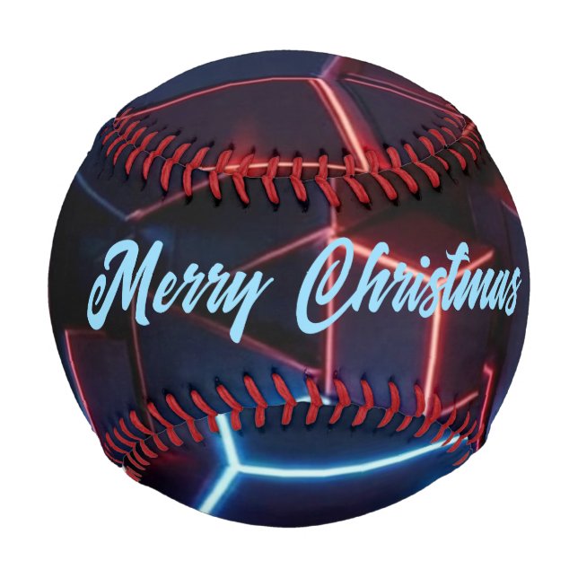 Neon Baseball - Mitternachtsnavy Dunkelrot 3D-Würf (Vorderseite)