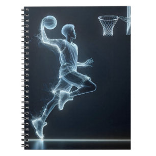 Neon Basketball Player mit leichten Wegen Notizblock