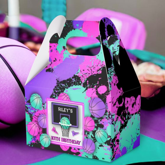 Neon Basketball Sneakers & Paint Spritzer Geburtst Geschenkschachtel (Von Creator hochgeladen)