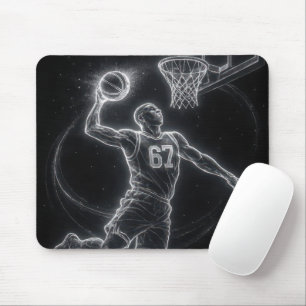 Neon-Basketballspieler Nummer 67 Mousepad