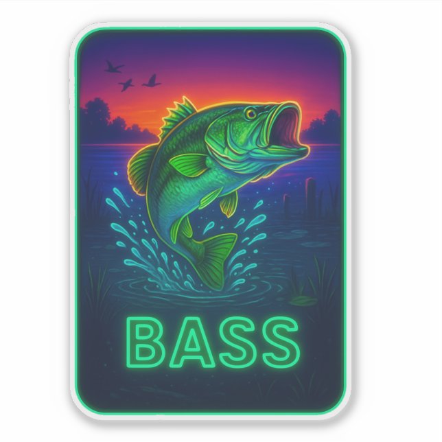 Neon Bass Sticker (Vorderseite)
