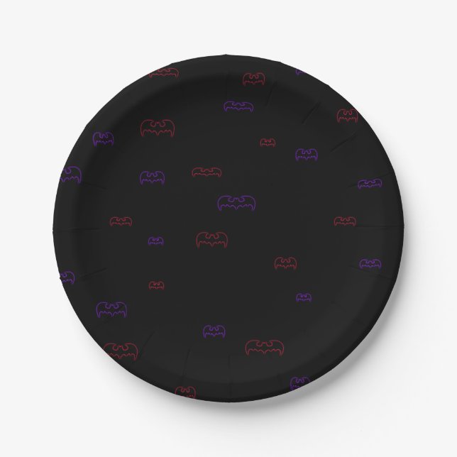 Neon Bats Pappteller (Vorderseite)
