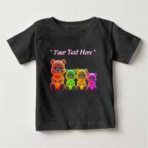 Neon Bear Family Digitale Kunst Baby T-shirt