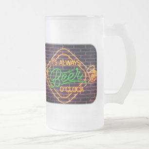 Neon Beer Sign Mattierter Bier Tasse Cup