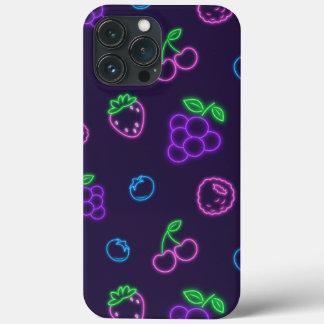 Neon-Beeren-Muster iPhone 13 Pro Max Hülle