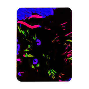 Neon Black Cat mit leuchtenden Augen Magnet