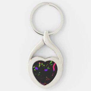 Neon Black Cat mit leuchtenden Augen Schlüsselanhänger