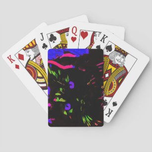 Neon Black Cat mit leuchtenden Augen Spielkarten