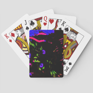 Neon Black Cat mit leuchtenden Augen Spielkarten
