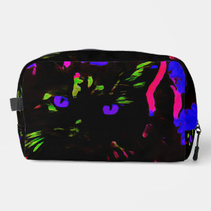 Neon Black Cat mit leuchtenden Augen Waschbeutel