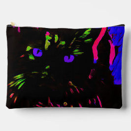 Neon Black Cat mit leuchtenden Augen Zubehörtasche