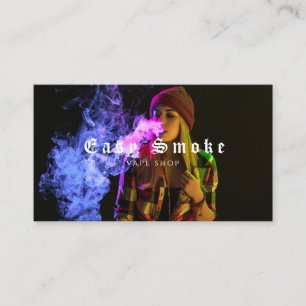 Neon Black Punch Card Vape Head Shops Smoke Lounge Visitenkarte