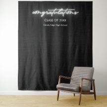 Neon Black wall Graduation Photo Booth 