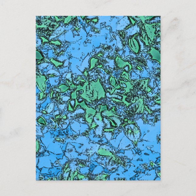 Neon Blätter 1 Postkarte (Vorderseite)