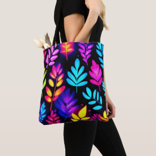 Neon Blätter Abstract Muster Tasche