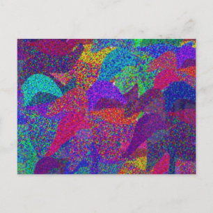 Neon-Blätter fallen Postkarte