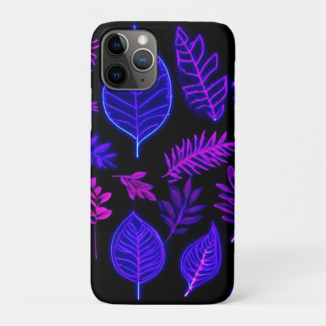 Neon-Blätter in rosa und Lila Farben Case-Mate iPhone Hülle (Rückseite)