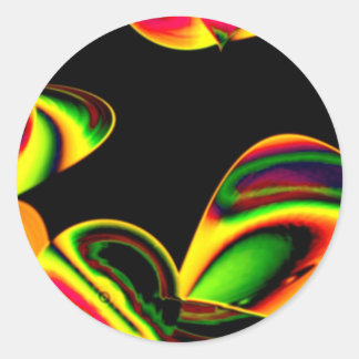 Neon Blätter Runder Aufkleber