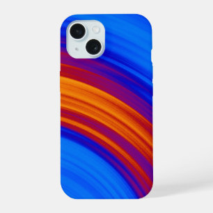 Neon Blau Orange Rot Gelb iPhone 15 Hülle