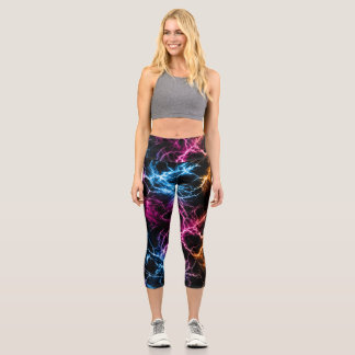 Neon-Blitz-Marmor – Elektrische Energie Nahtlos P Capri Leggings