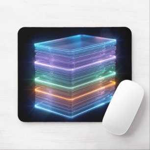 Neon-Blockstapel mit Kanten Mousepad