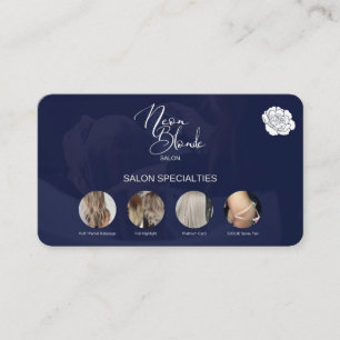 Neon Blonde Salon Business Cards Visitenkarte