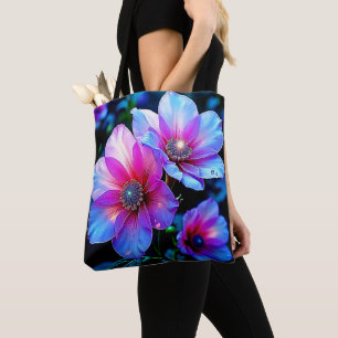 Neon Bloom Blume Magic Glow Design Tasche