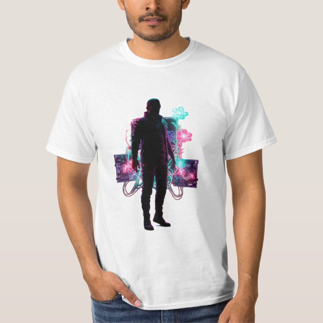 Neon Bloom: Technisch infundiertes Wachstum T-Shirt (Vorderseite)