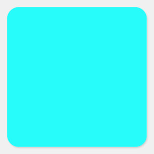 Neon Blue Aquamarin Light Bright Fashion Color Tre Quadratischer Aufkleber