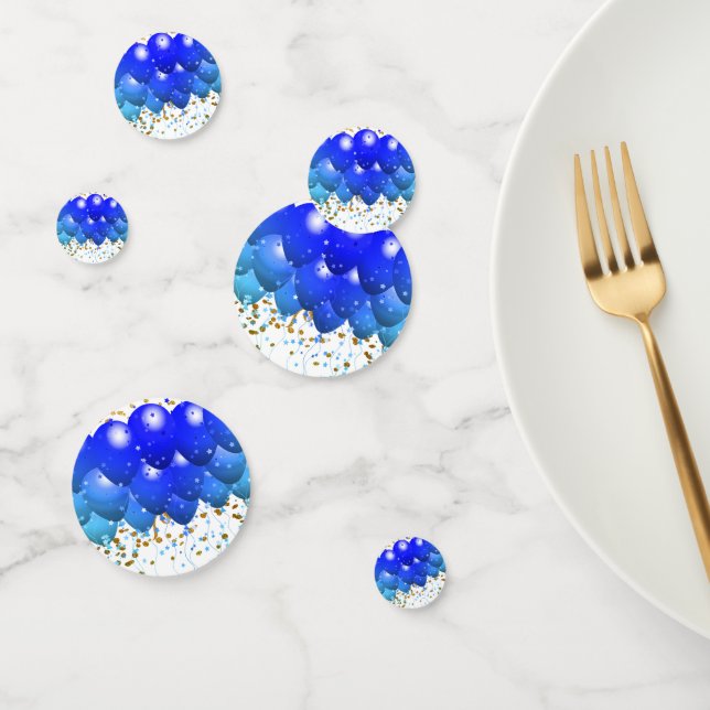 Neon Blue Balloons Gold Graduation Party Konfetti (Gruppe)