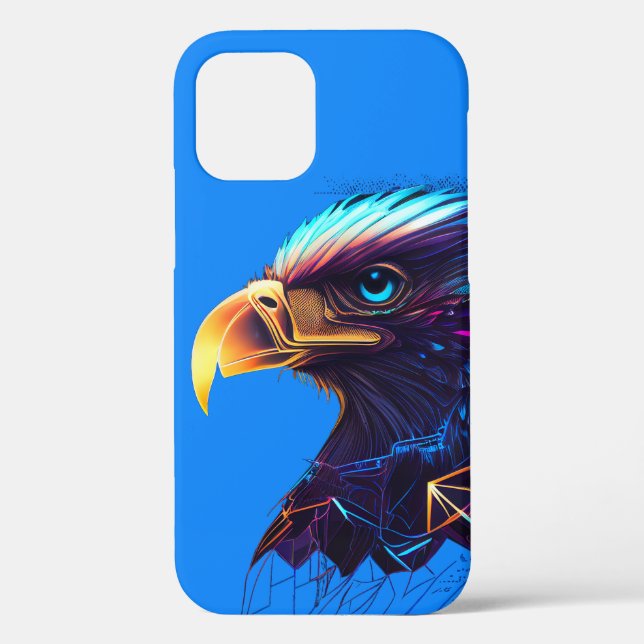 Neon Blue Futuristic Radiant Eagle Case-Mate iPhon Case-Mate iPhone Hülle (Rückseite)
