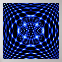 Neon Blue Globe Fraktal