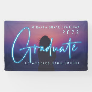Neon Blue Graduate Foto Banner