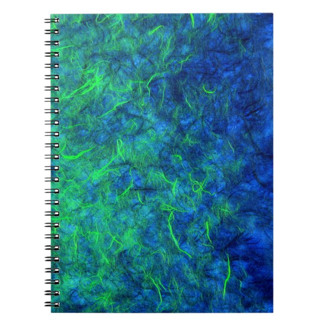 Neon Blue Green Psychedelic Japanisches Reißpapier Notizblock (Vorderseite)