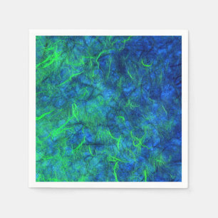 Neon Blue Green Psychedelic Japanisches Reißpapier Serviette