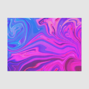 Neon Blue Lila Pink Abstraktes Muster Seidenpapier