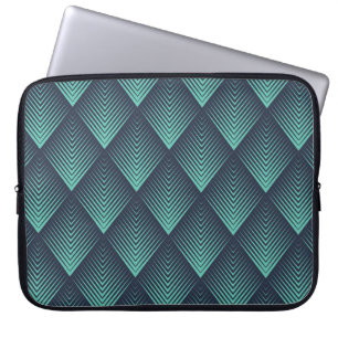 Neon Blue Op-Art Zickzack. Laptopschutzhülle