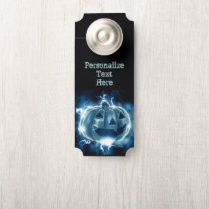 Neon Blue Pumpkin Psychedelic Halloween Room Türanhänger