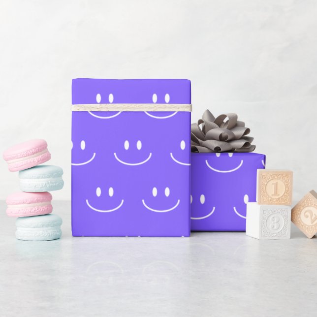 Neon Blue Smile Musterpapier Geschenkpapier (Babyparty)