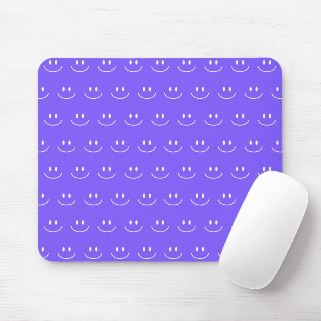 Neon Blue Smile Pattern Mouse Pad Mousepad (Mit Mouse)