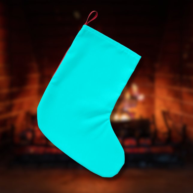 Neon Blue Solid Color | Classic Kleiner Weihnachtsstrumpf (Von Creator hochgeladen)