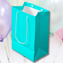 Neon Blue Solid Color | Classic Mittlere Geschenktüte