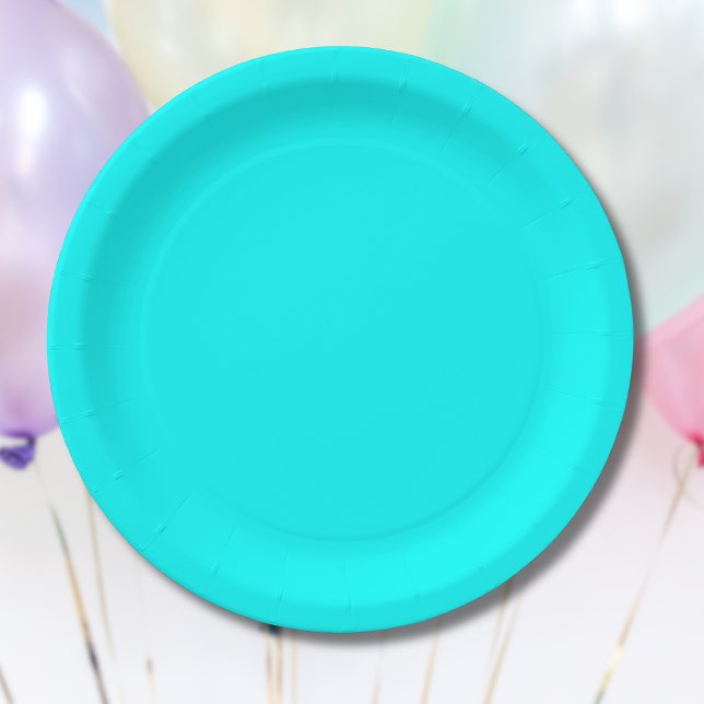 Neon Blue Solid Color | Classic Pappteller (Von Creator hochgeladen)